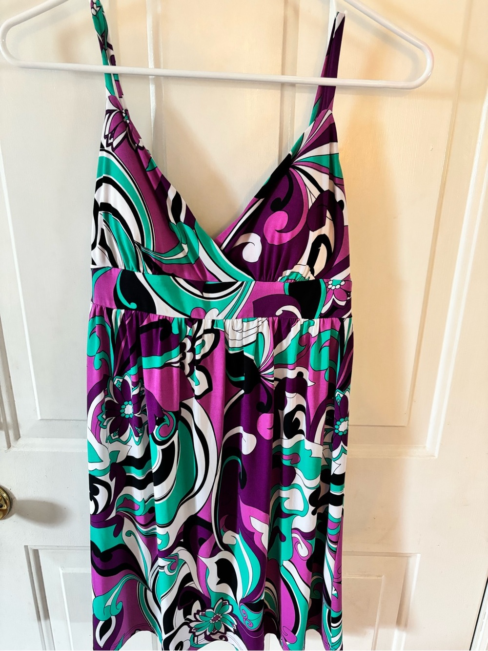 INC International Concepts Purple and Teal Floral Print One-Piece